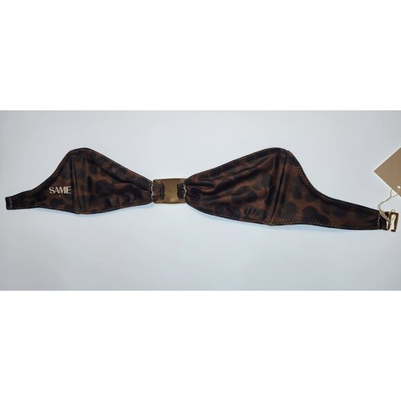 SAME LOS ANGELES BIKINY WOMENS Knotted Top / Bootom Small 90's Brown /Black - Picture 5 of 6